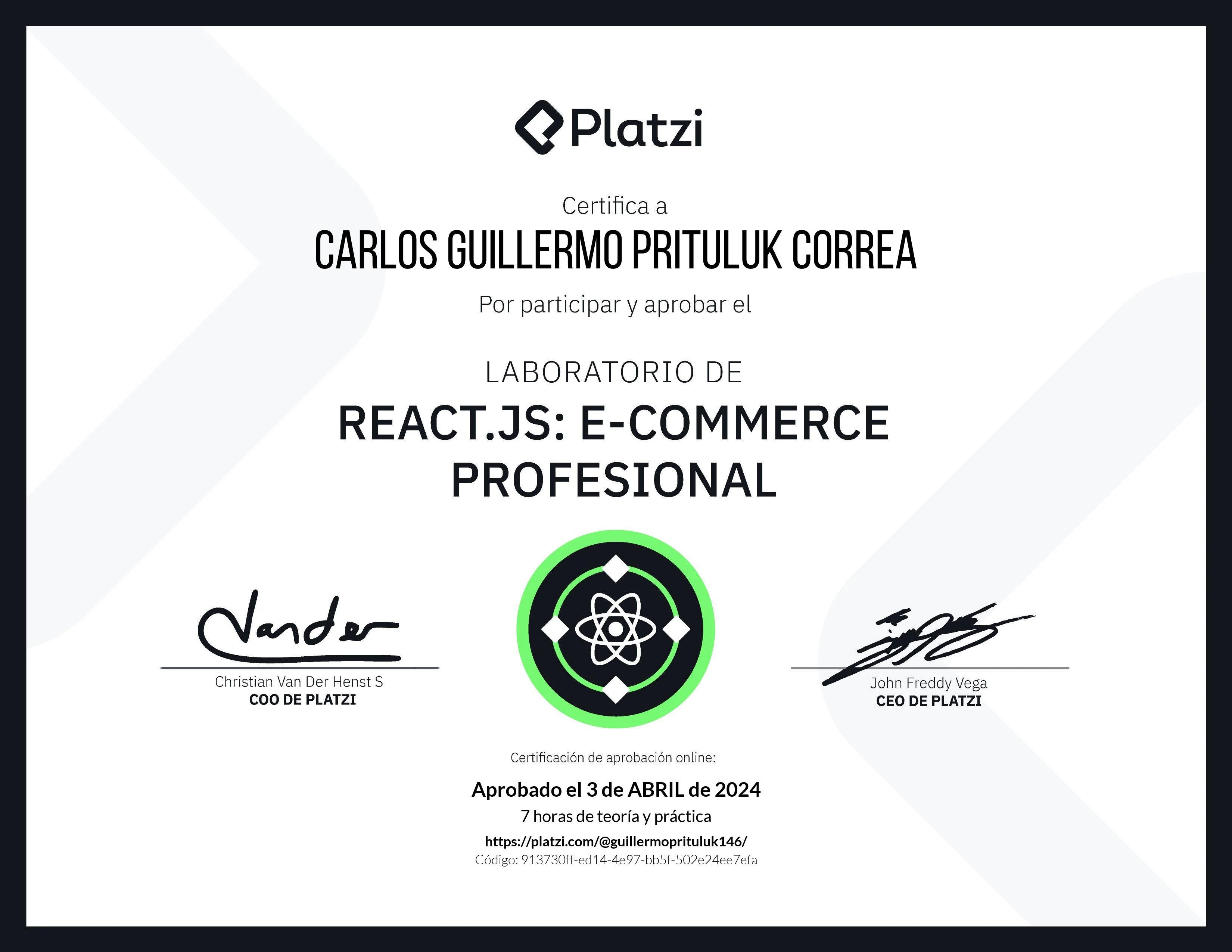 React.js: E-Commerce Profesional